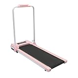 Tapis roulant elettrico da 500 W, per casa, 0,8 – 10 km/h, pieghevole, Walking Pad Walking Treadmill con telecomando e display, 122 x 58 cm, tapis roulant compatto e silenzioso, rosa