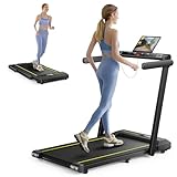 Tapis Roulant Elettrico Pieghevole, 16 km/h Tapis Roulant Sotto Scrivania, 2 in 1 Home Treadmill, Doppio Display LED, 12 Programmi, Cardiofrequenzimetro, APP e Telecomando, Garanzia e Assistenza