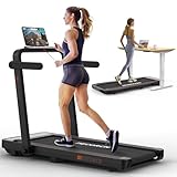 Decorcn Tapis roulant Pieghevole, Tapis roulant da 2,5 HP sotto la scrivania con Altoparlante Bluetooth, Cintura da Corsa Ampia con Controllo Remoto Macchina da Corsa per Home Office Fitness