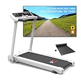 YM Tapis Roulant Elettrico Pieghevole Salvaspazio 14 km/h, Brand Italiano, Inclinazione, APP Kinomap Zwift Bitgym, Ampia Superfice, 2 Sistemi di Controllo (TASTI/GESTUALE), NEXT 4000 Your Move BIANCO