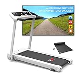 YM Tapis Roulant Elettrico Pieghevole Salvaspazio 14 km/h, Brand Italiano, Inclinazione, APP Kinomap Zwift Bitgym, Ampia Superfice, 2 Sistemi di Controllo (TASTI/GESTUALE), NEXT 4000 Your Move BIANCO