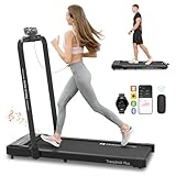 Mobvoi Home Treadmill Plus Tapis roulant pieghevole 3 in 1 Tappetino da passeggio 1-12 km/h Walking Pad Compatto sotto la scrivania Corsa per casa e ufficio Display a LED Ampia area di corsa 42 cm