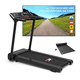 YM Tapis Roulant Elettrico Pieghevole Salvaspazio 14 km/h, Brand Italiano, Inclinazione, APP Kinomap Zwift Bitgym, Ampia Superfice, 2 Sistemi di Controllo (TASTI/GESTUALE), NEXT 4000 Your Move NERO